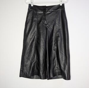 NWT Express Editor Black Culotte Faux Leather Pant 2